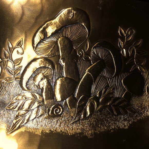 Vintage Wendell August Forge Solid Bronze Mushroom Mini Art Trays 5”X 4” - Picture 5 of 6